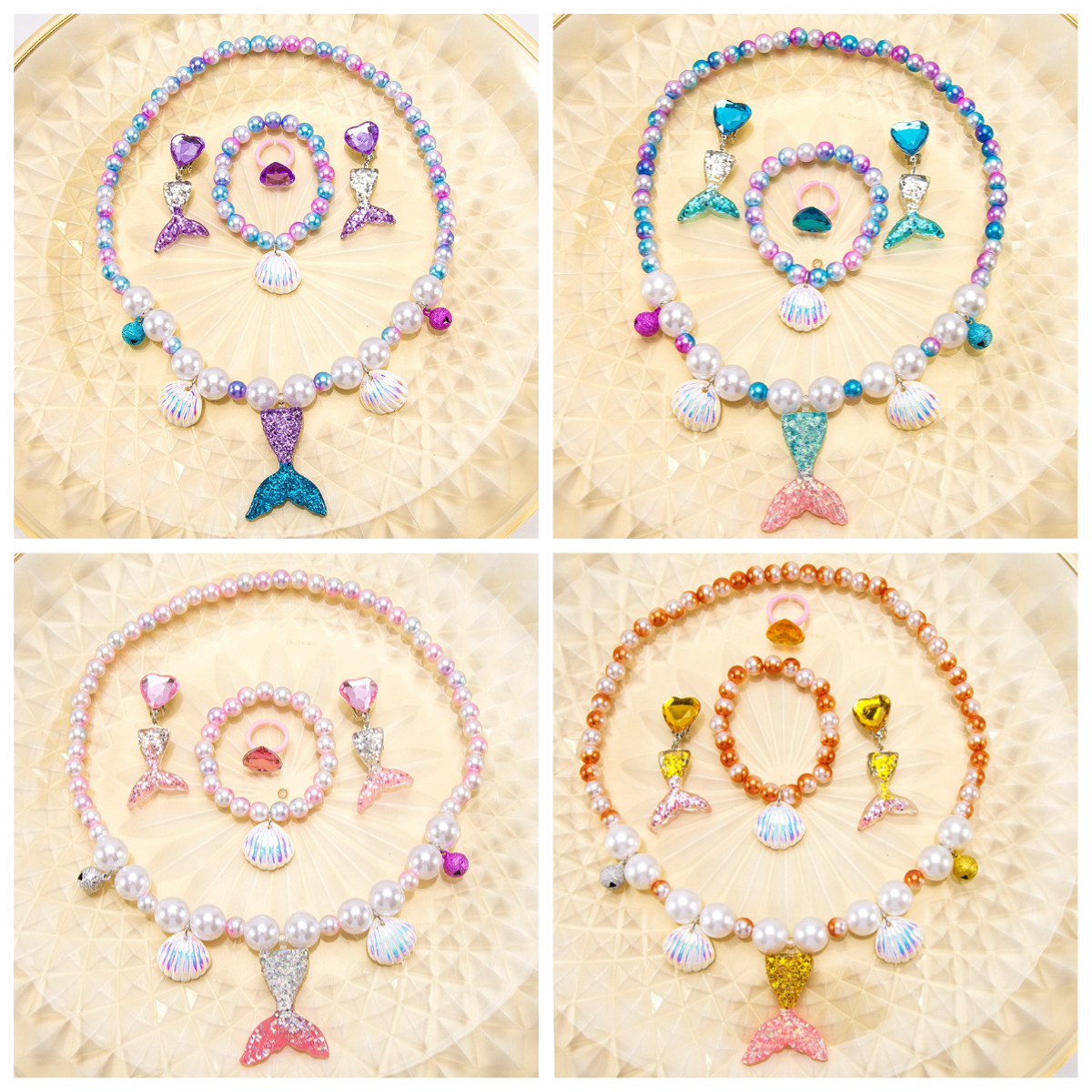 Pearl Necklace Set - Girls Mermaid Shell Pearl Necklace Jewelry