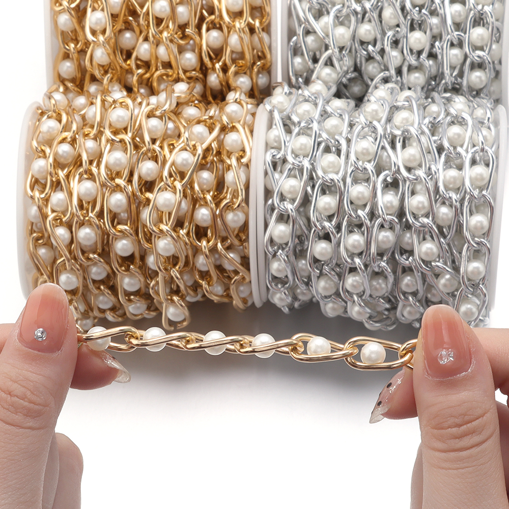 Pearl Necklace Set - 5Yards/Roll Beaded Chain Imitation Pearls Chain