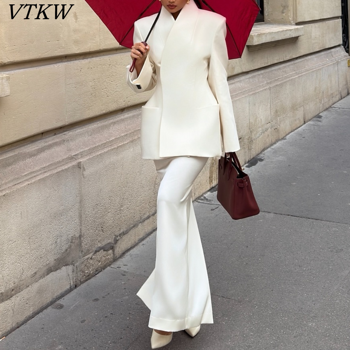 Women Formal Wear Office - VTKW 2026 New Elegant Women's White