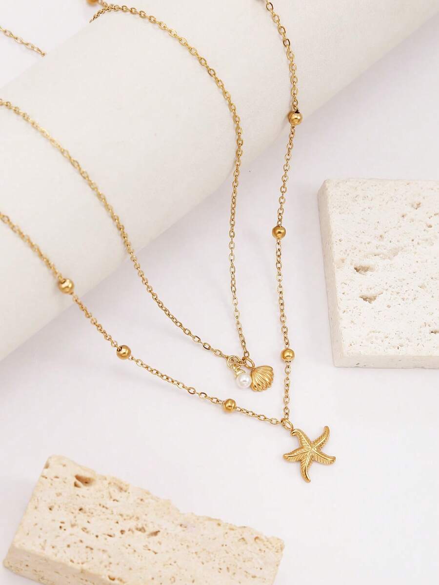 2pcs Seashell Necklace Set For - Pearl Necklace Set incelemesi ve fiyatı