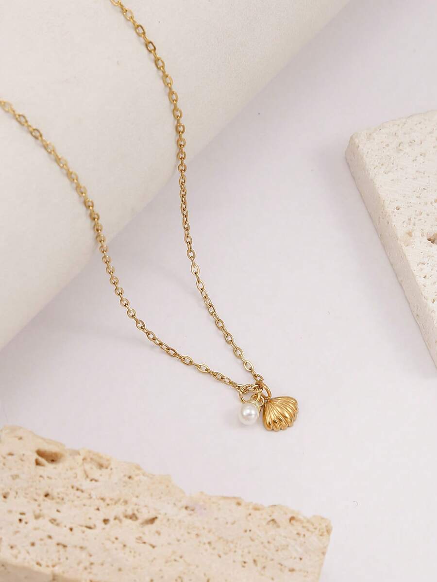 2pcs Seashell Necklace Set For - Pearl Necklace Set incelemesi ve fiyatı