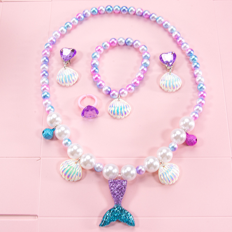 Girls Mermaid Shell Pearl Neck - Pearl Necklace Set incelemesi ve fiyatı