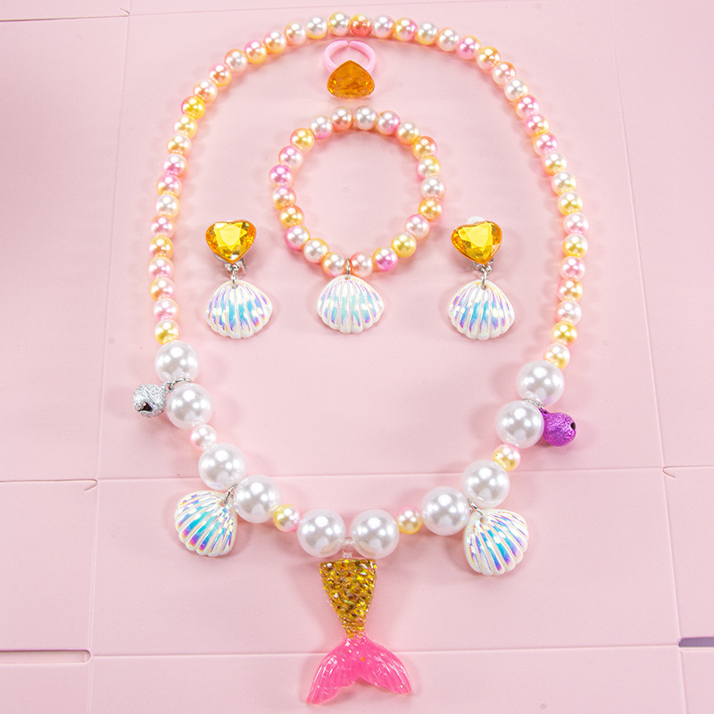 Girls Mermaid Shell Pearl Neck - Pearl Necklace Set incelemesi ve fiyatı
