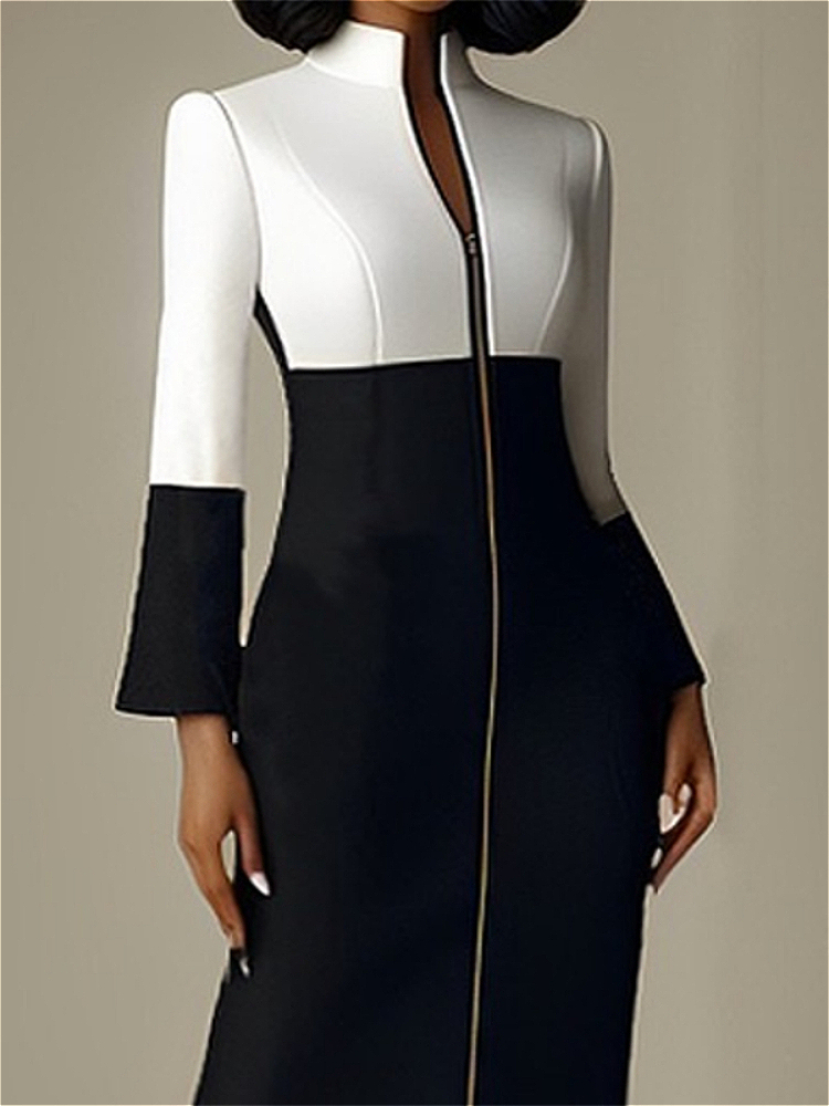 Women Contrast Color V Neck Zi - Women Formal Wear H&M incelemesi ve fiyatı