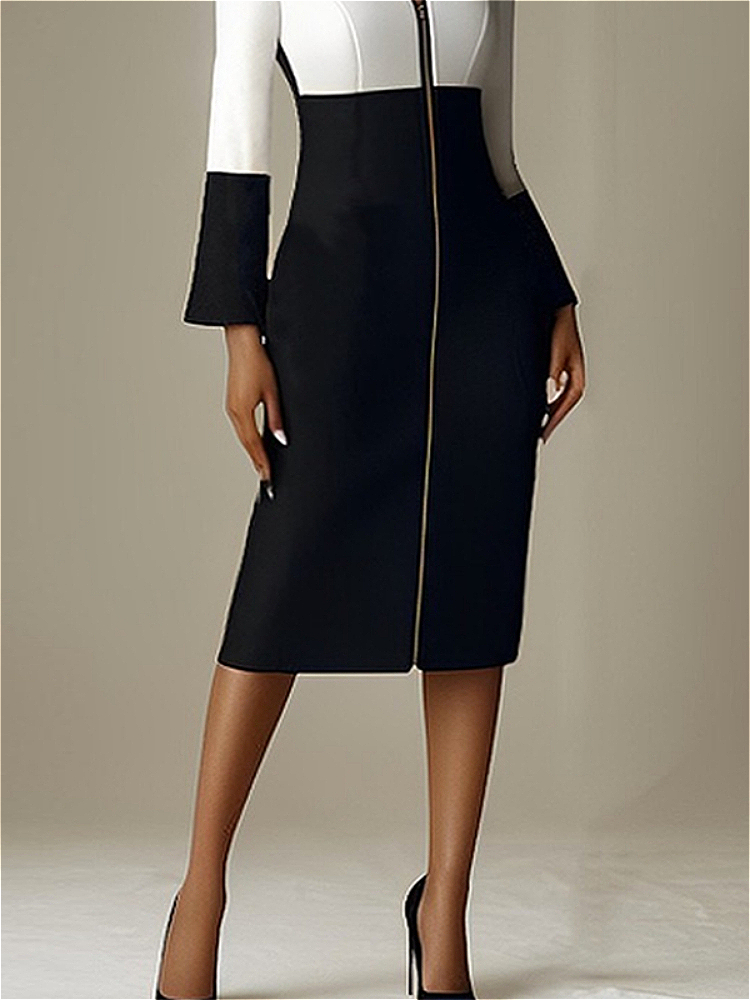Women Contrast Color V Neck Zi - Women Formal Wear H&M incelemesi ve fiyatı