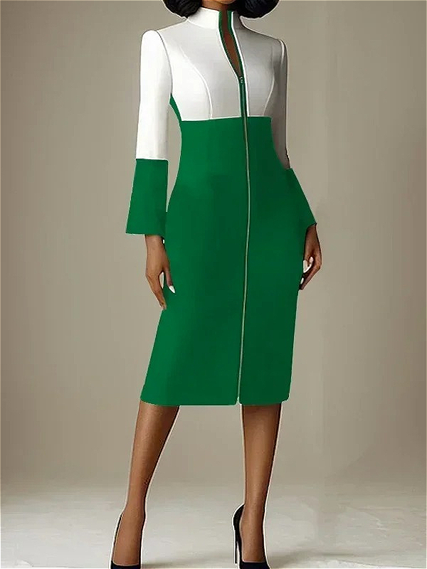 Women Contrast Color V Neck Zi - Women Formal Wear H&M incelemesi ve fiyatı