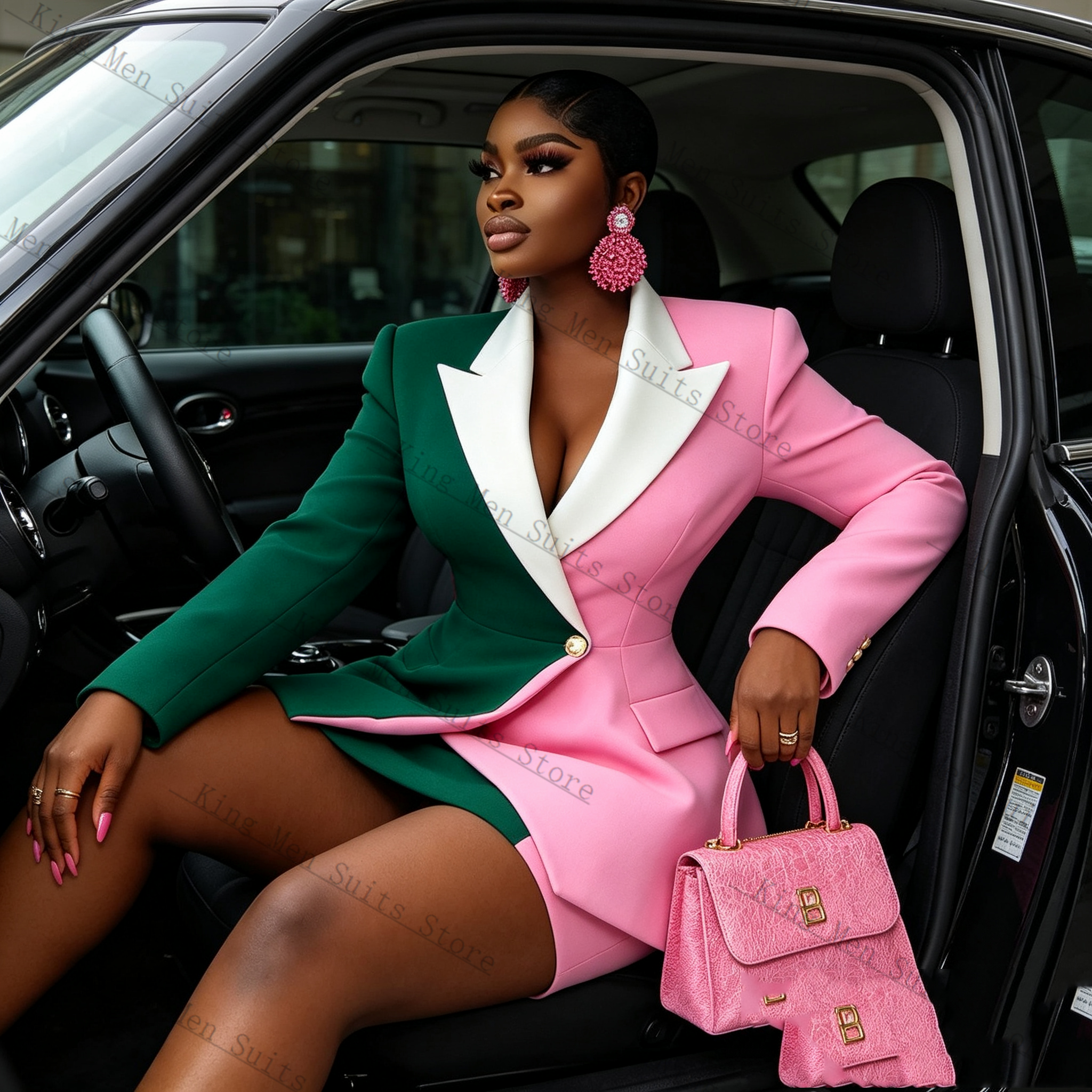Pink Green Women Suit Skirt Se - Women'S Green Formal Wear incelemesi ve fiyatı