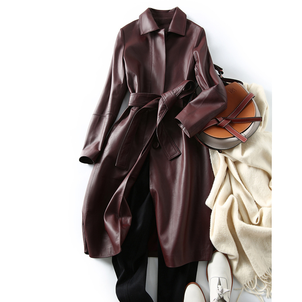 Women's Large Size Leather Coa - Trench Coat Formal incelemesi ve fiyatı