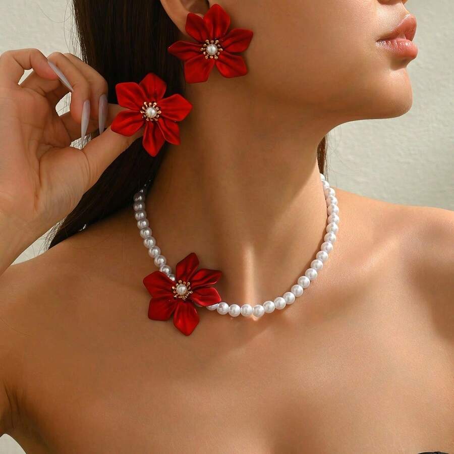 3pcs Elegant Necklace + Earrin - Pearl Necklace Set incelemesi ve fiyatı