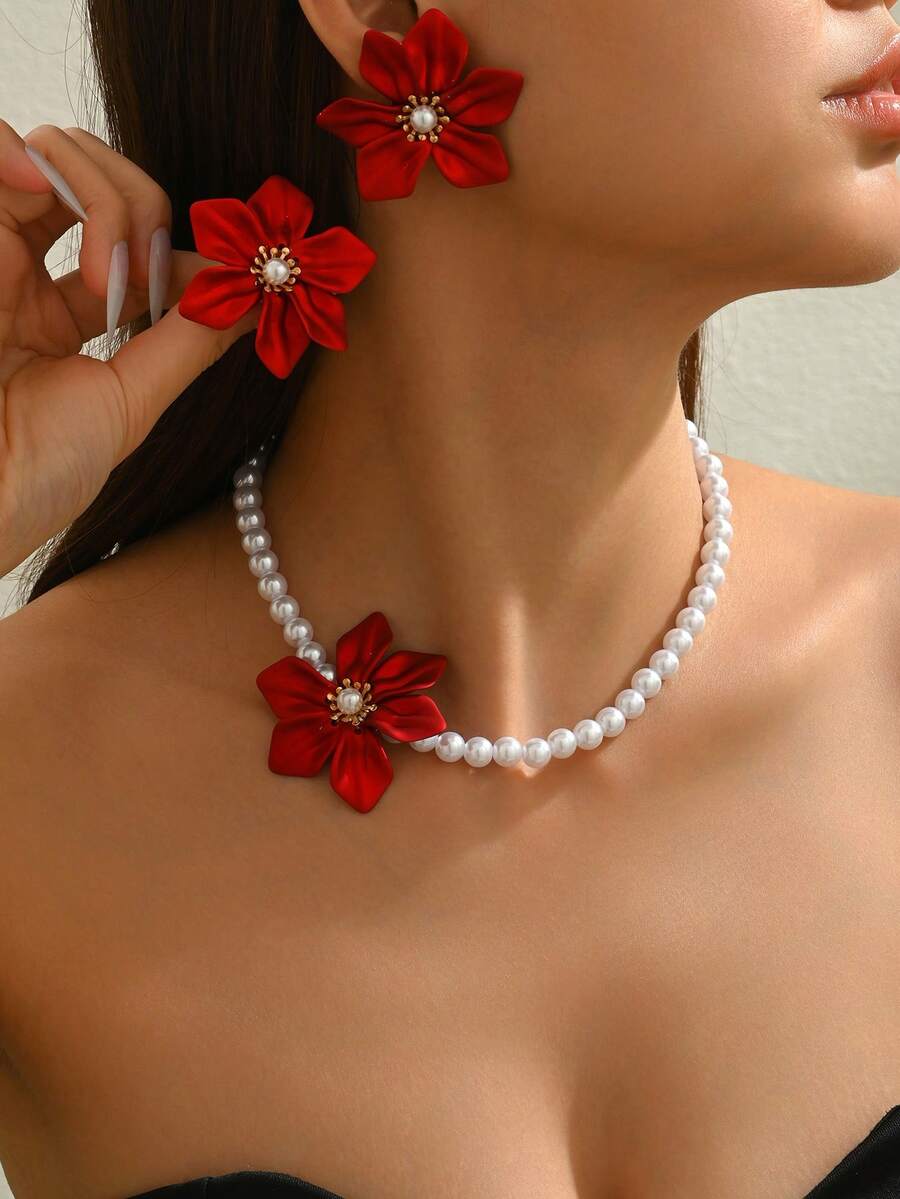3pcs Elegant Necklace + Earrin - Pearl Necklace Set incelemesi ve fiyatı
