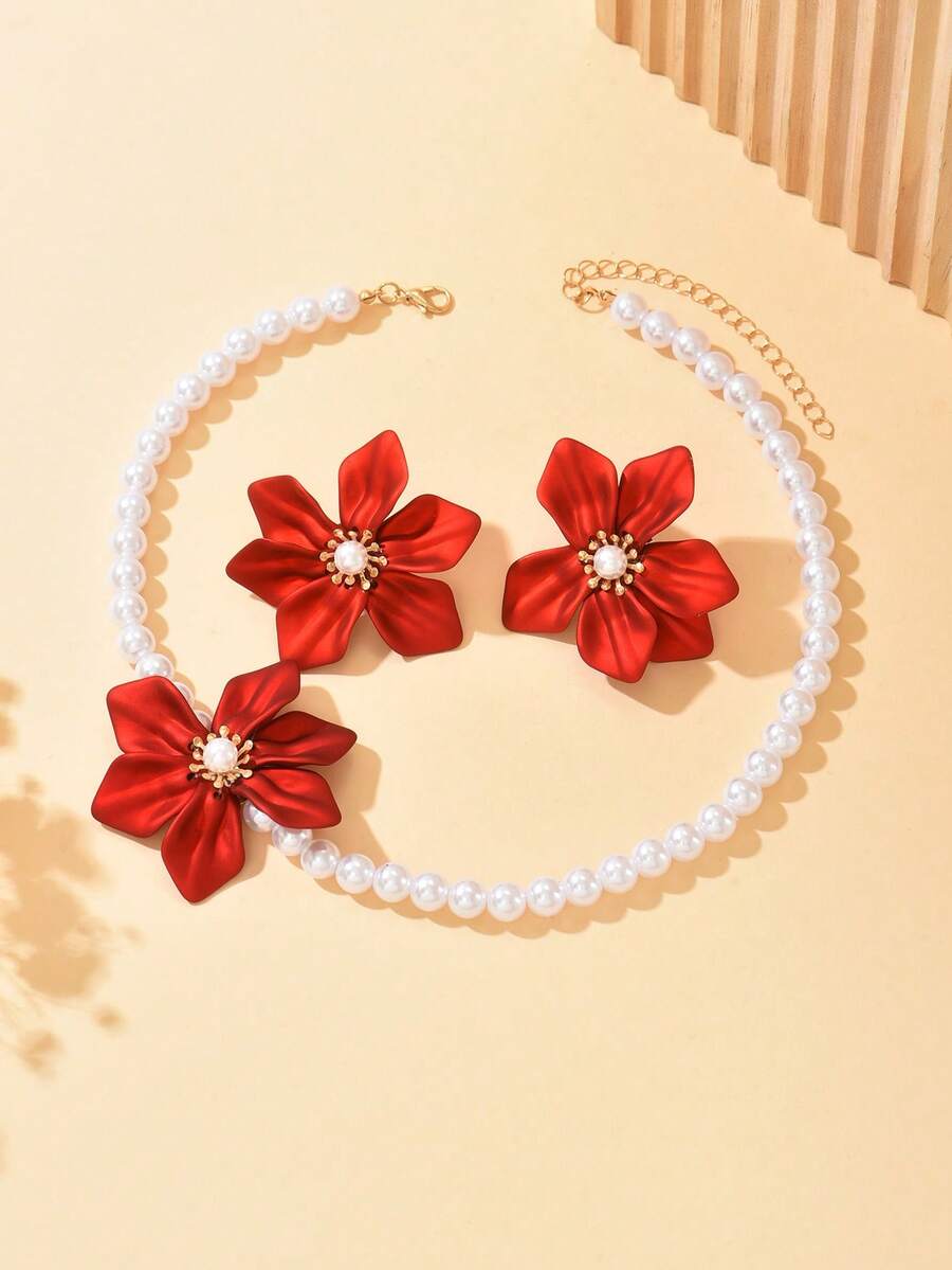 3pcs Elegant Necklace + Earrin - Pearl Necklace Set incelemesi ve fiyatı