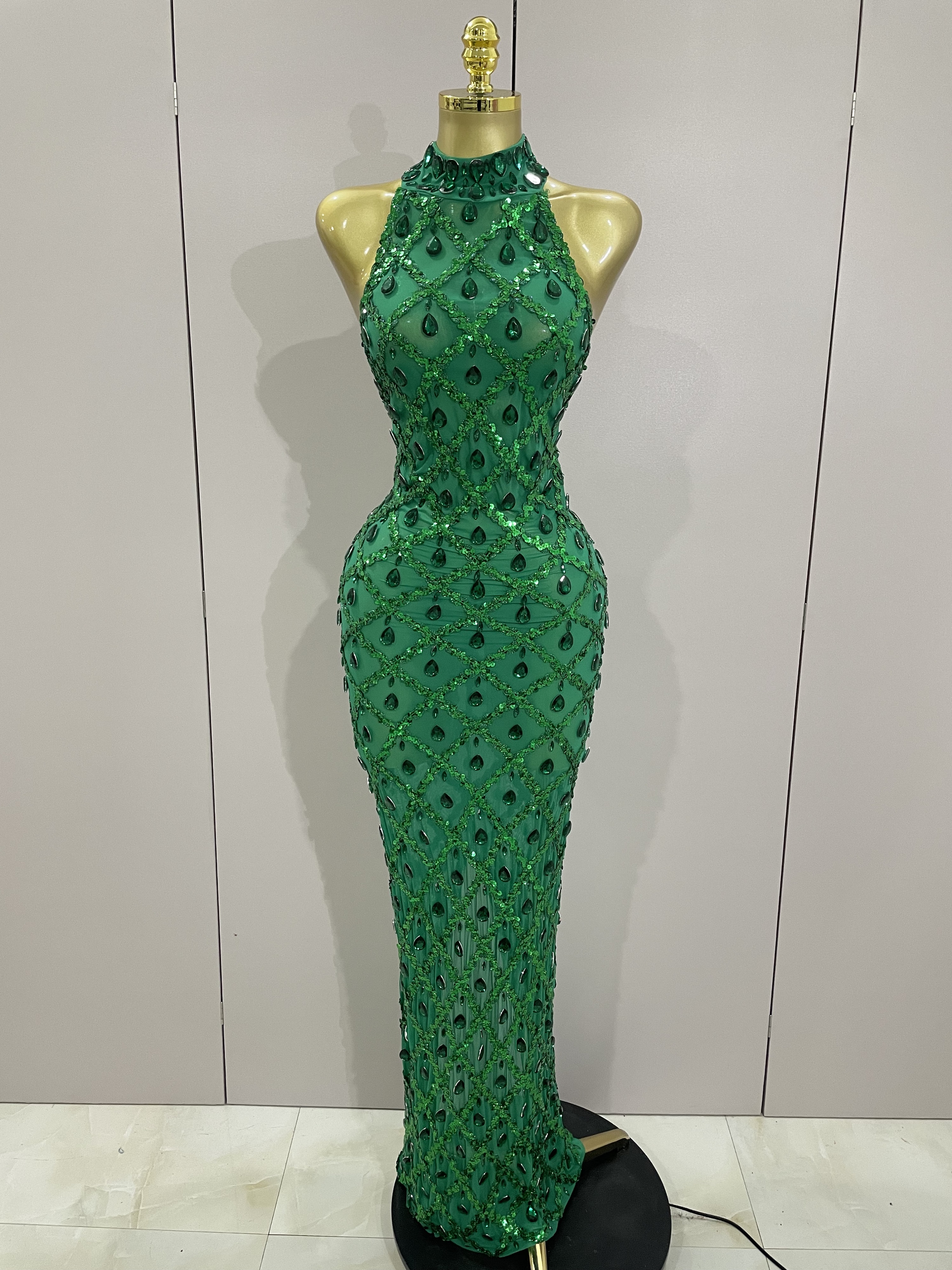2025 New Shiny Diamond Sequins - Women'S Green Formal Wear incelemesi ve fiyatı