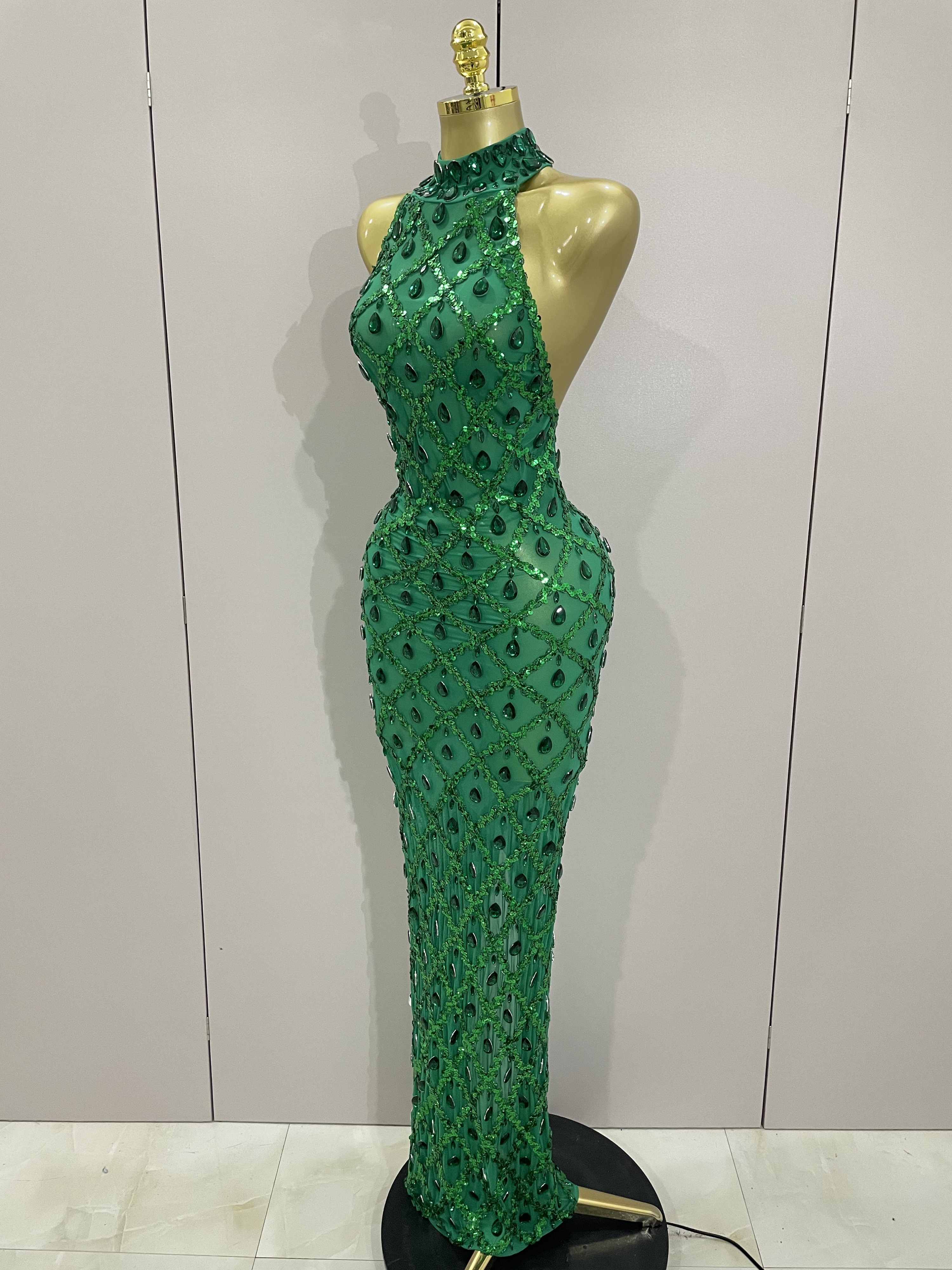 2025 New Shiny Diamond Sequins - Women'S Green Formal Wear incelemesi ve fiyatı