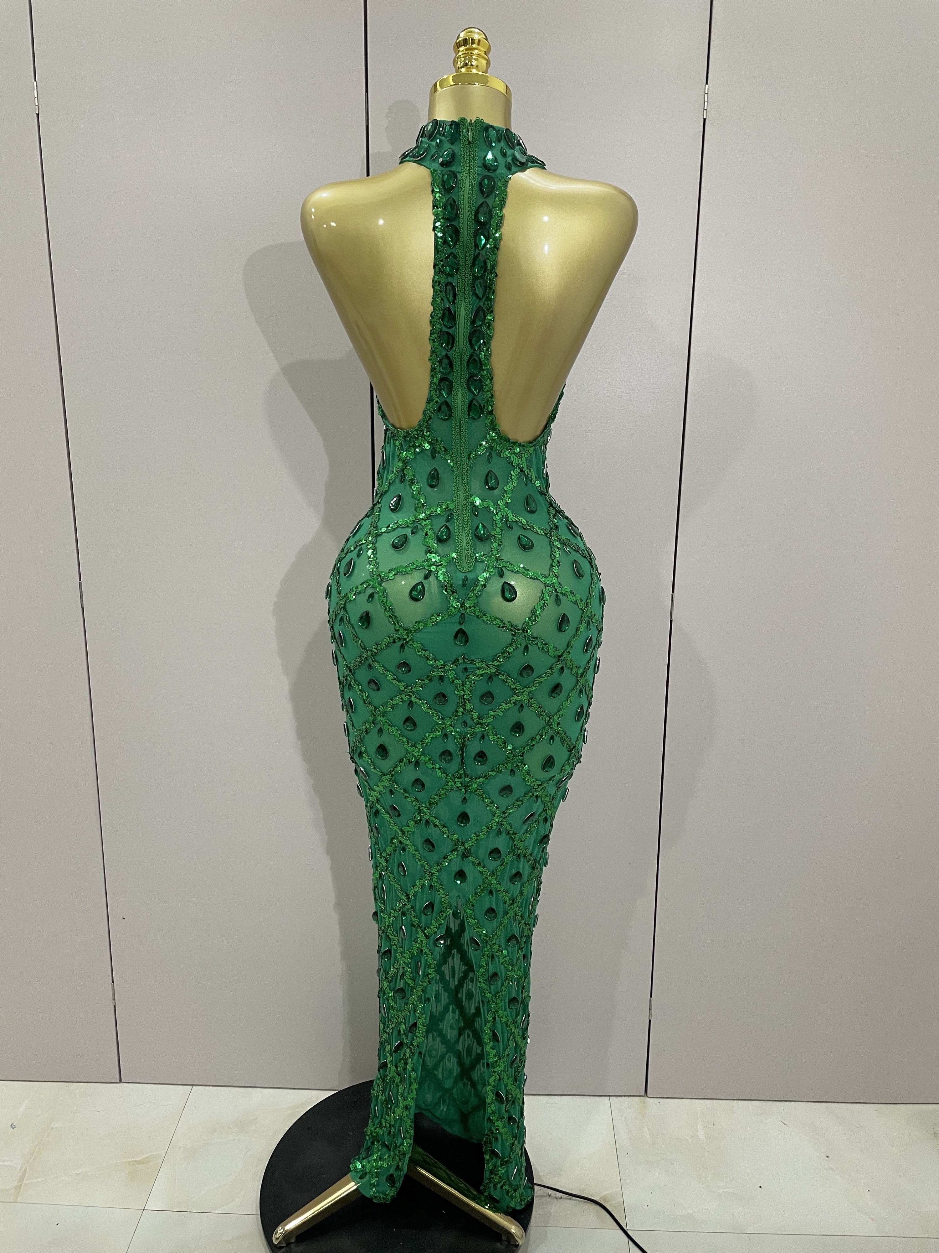 2025 New Shiny Diamond Sequins - Women'S Green Formal Wear incelemesi ve fiyatı