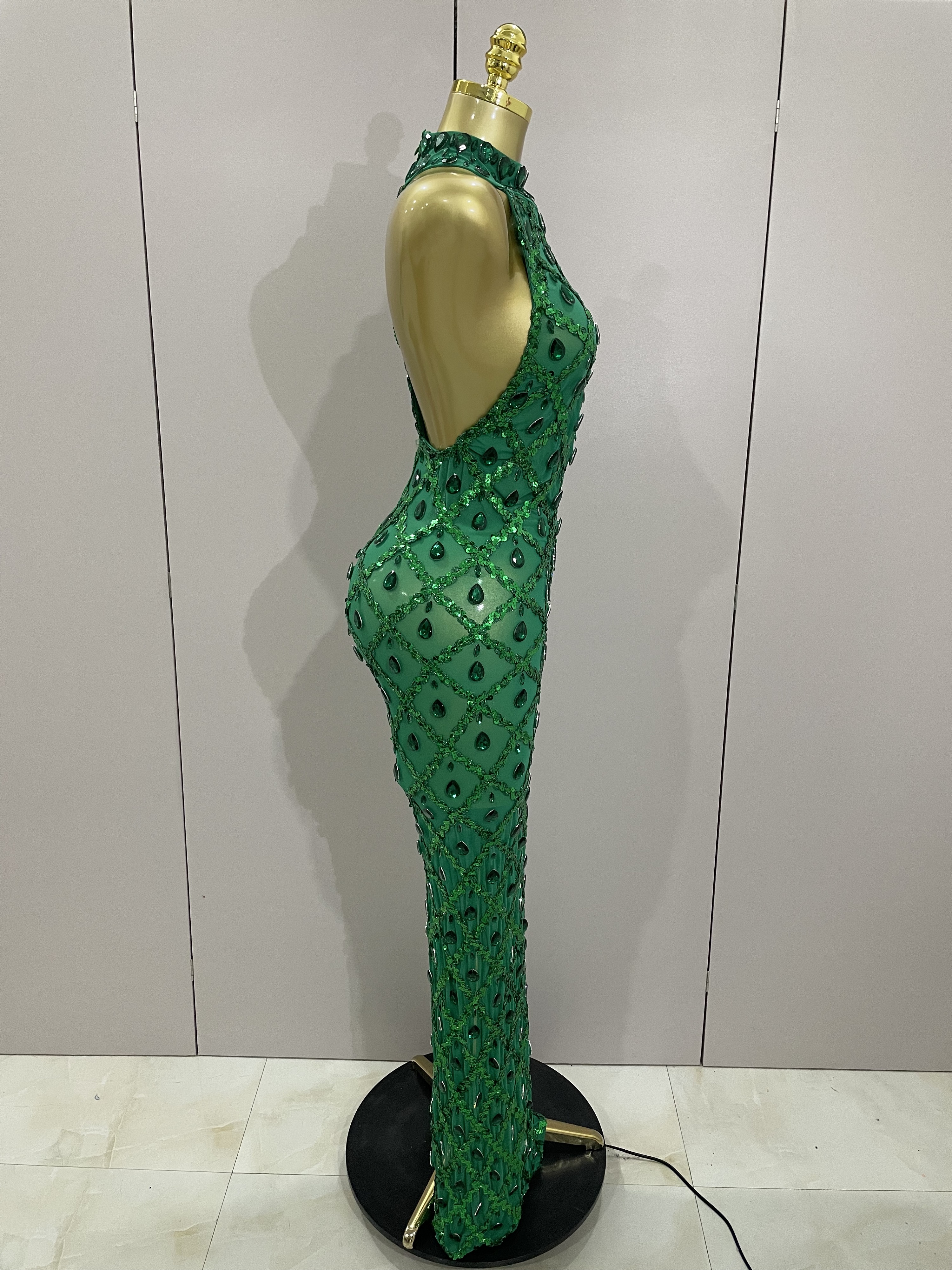 2025 New Shiny Diamond Sequins - Women'S Green Formal Wear incelemesi ve fiyatı