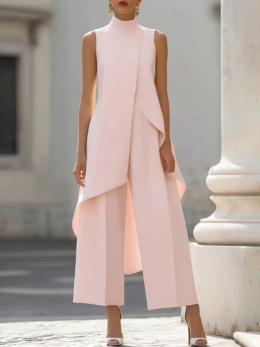 Sleeveless High Neck Asymmetri - Women Formal Wear Office incelemesi ve fiyatı