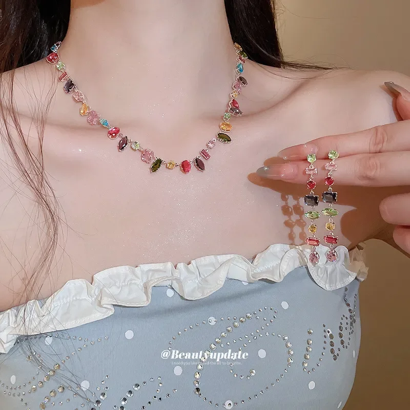 2026 Zircon Color Square Geome - Pearl Necklace Set incelemesi ve fiyatı