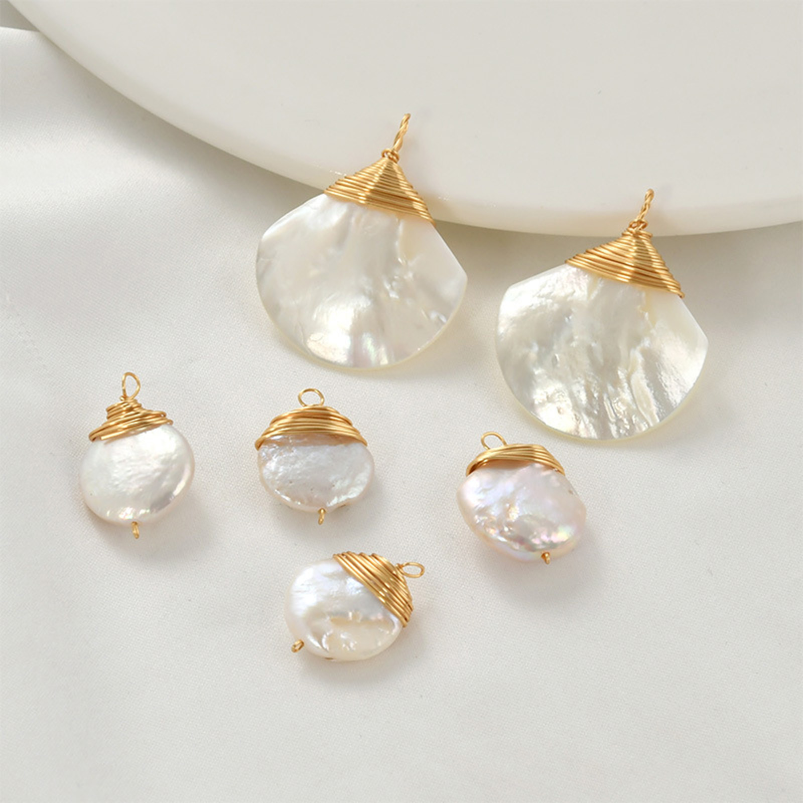 1pc Brass Charms Gold Color Wi - Pearl Necklace Set incelemesi ve fiyatı