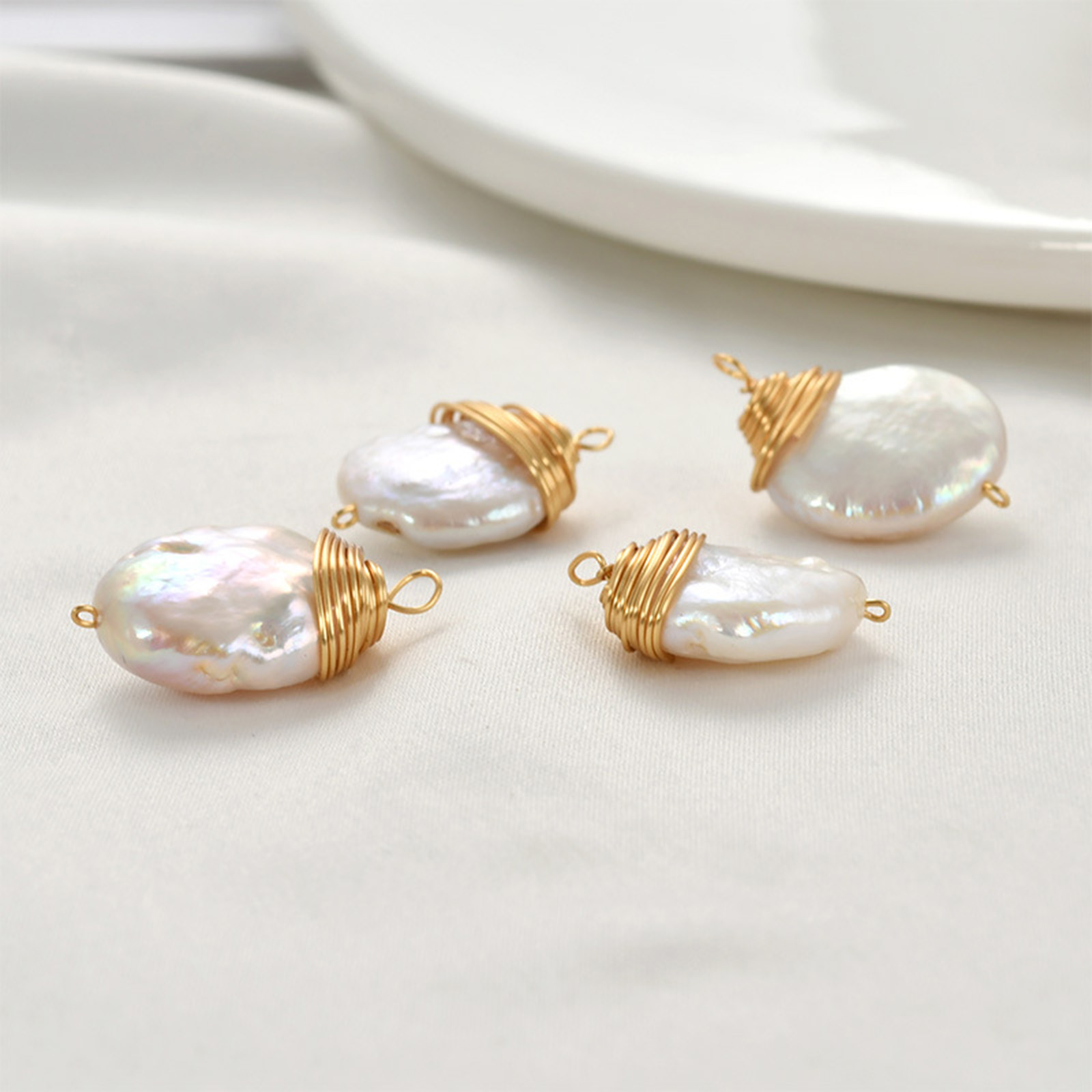 1pc Brass Charms Gold Color Wi - Pearl Necklace Set incelemesi ve fiyatı
