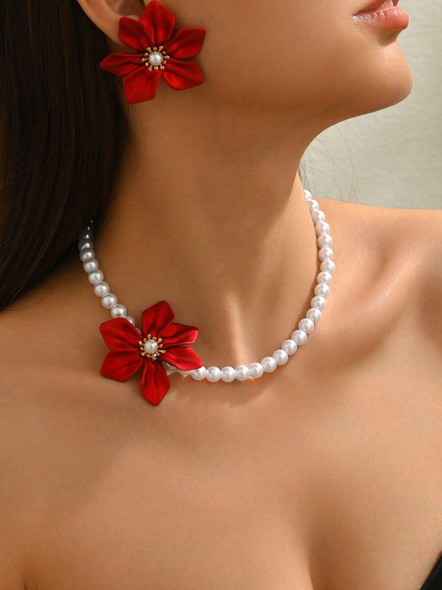 3pcs Elegant Necklace + Earrin - Pearl Necklace Set incelemesi ve fiyatı