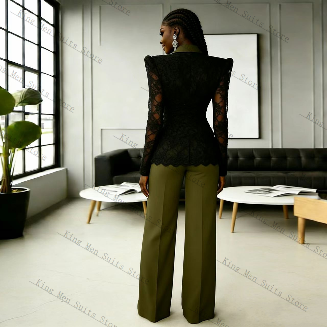 Green Black Lace Women Suit Se - Women'S Green Formal Wear incelemesi ve fiyatı