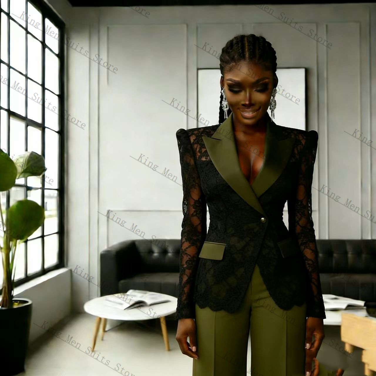 Green Black Lace Women Suit Se - Women'S Green Formal Wear incelemesi ve fiyatı