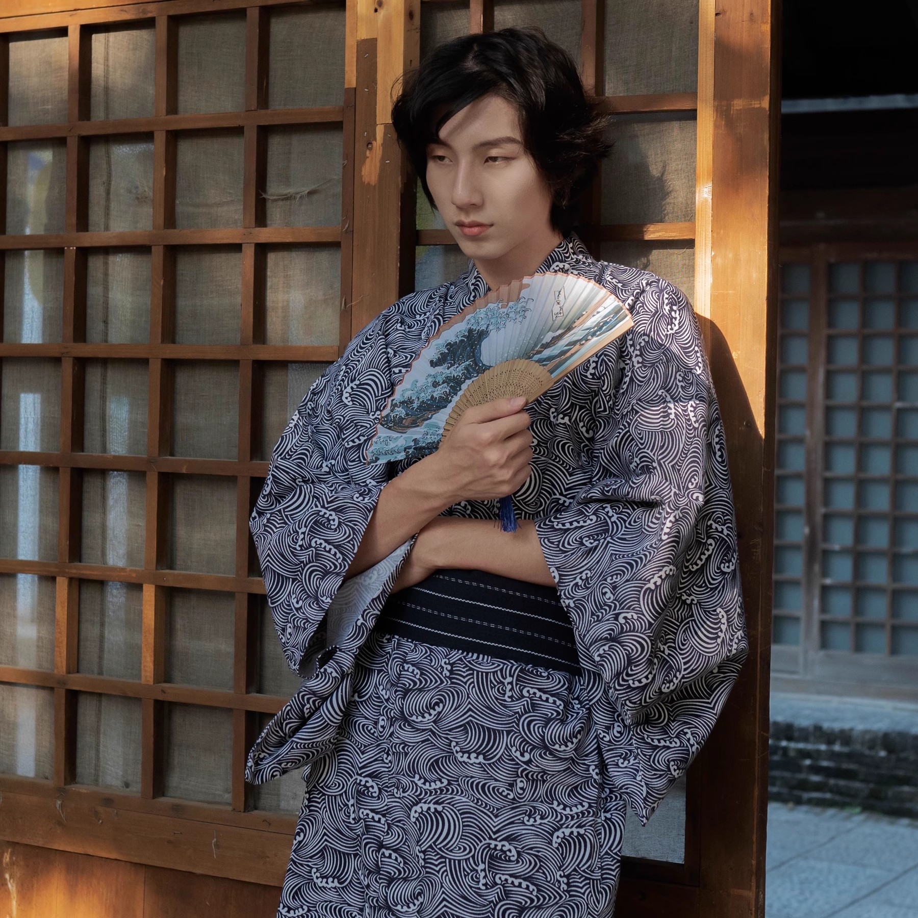 Men's Cotton Kimono with Belt  - Women'S Formal Traditional Wear incelemesi ve fiyatı