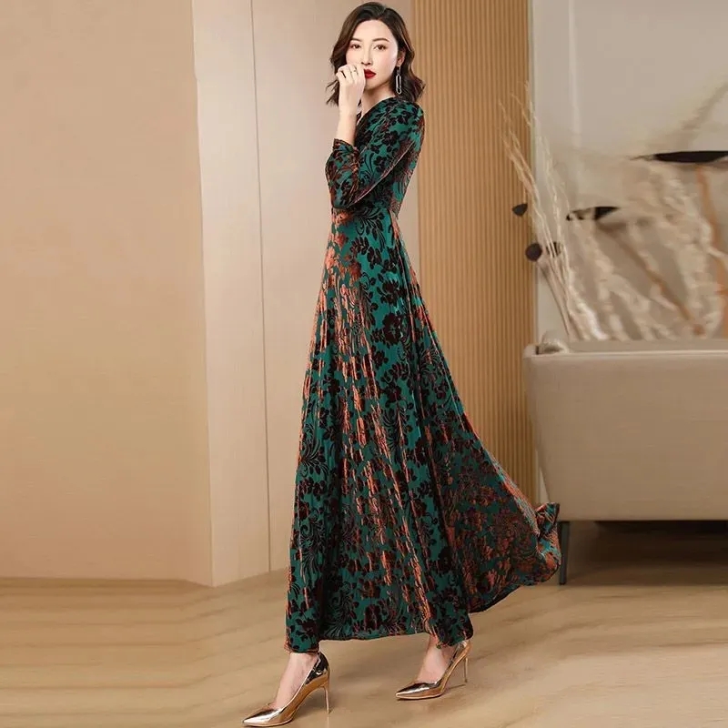 Spring Autumn New Gold Velvet  - Women'S Green Formal Wear incelemesi ve fiyatı
