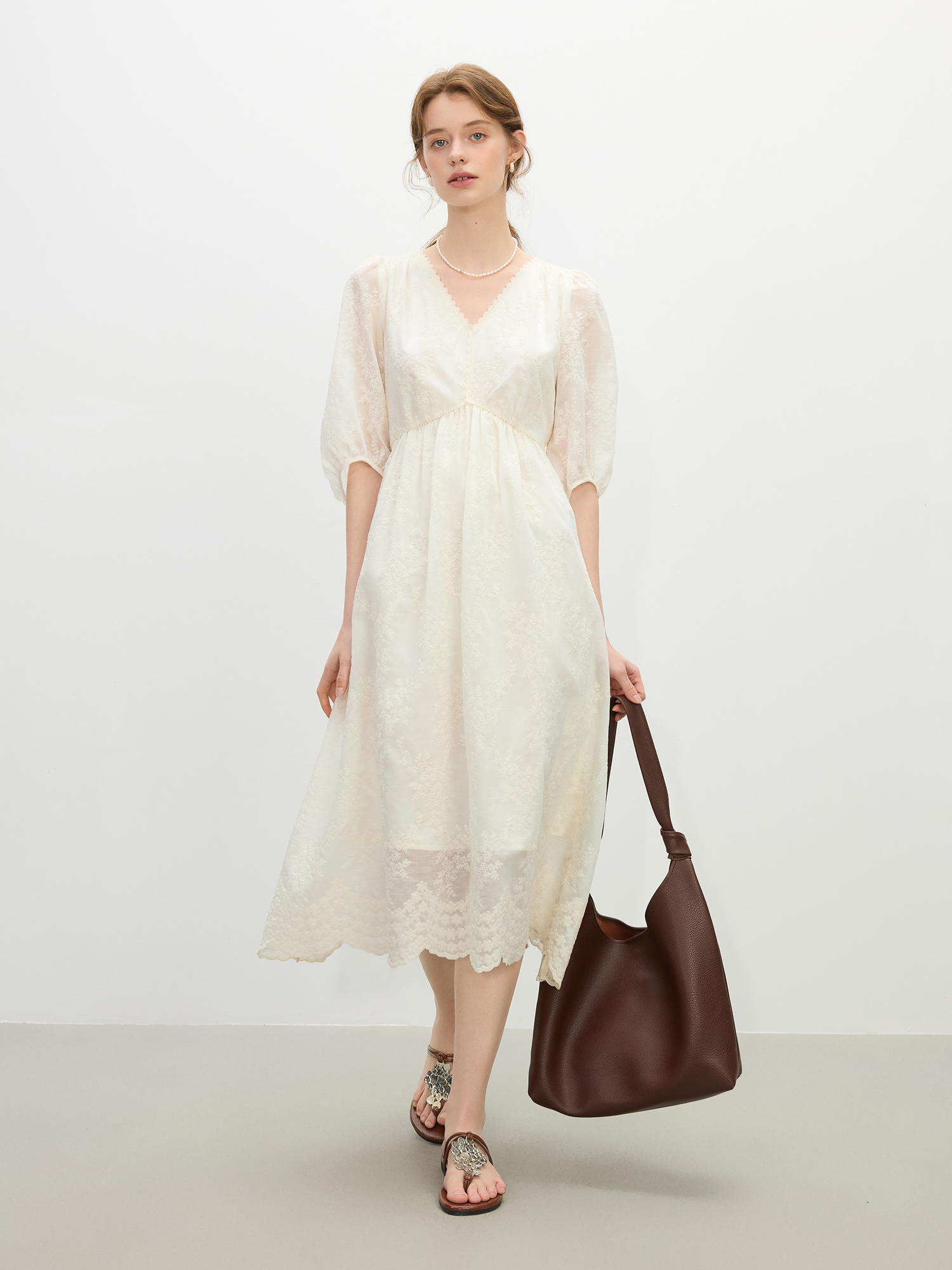 FSLE French Jacquard Lace Maxi - Women Formal Wear H&M incelemesi ve fiyatı