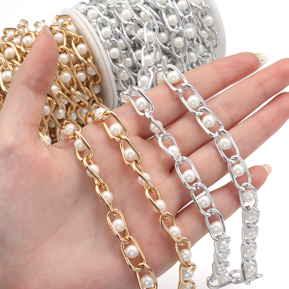 5Yards/Roll Beaded Chain Imita - Pearl Necklace Set incelemesi ve fiyatı