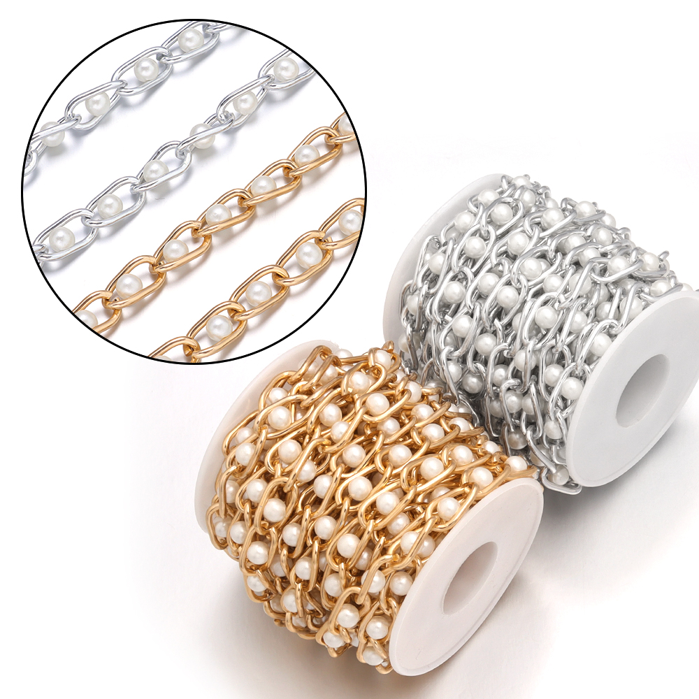 5Yards/Roll Beaded Chain Imita - Pearl Necklace Set incelemesi ve fiyatı