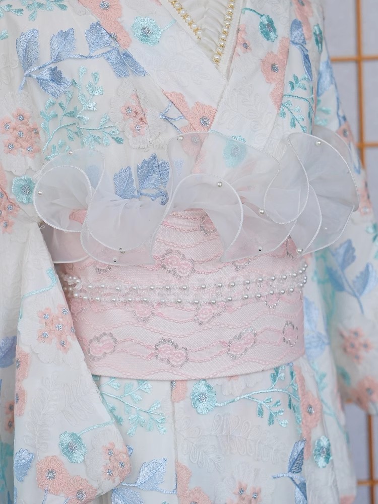 Lace-Trimmed Kimono Undergarme - Women'S Formal Traditional Wear incelemesi ve fiyatı