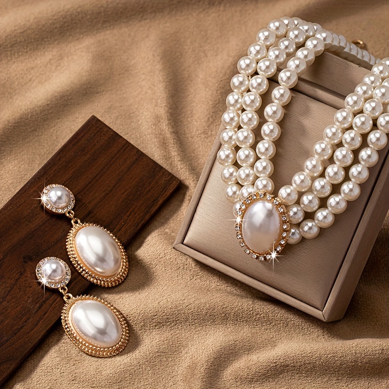 stylish Imitation Pearl neckla - Pearl Necklace Set incelemesi ve fiyatı
