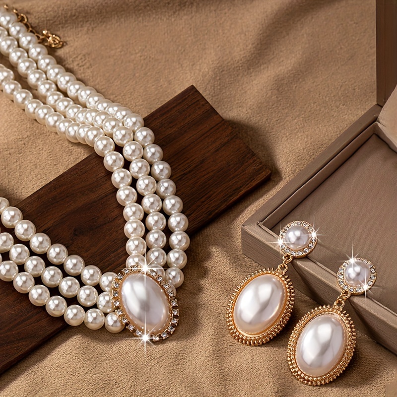 stylish Imitation Pearl neckla - Pearl Necklace Set incelemesi ve fiyatı