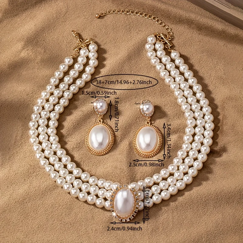 stylish Imitation Pearl neckla - Pearl Necklace Set incelemesi ve fiyatı