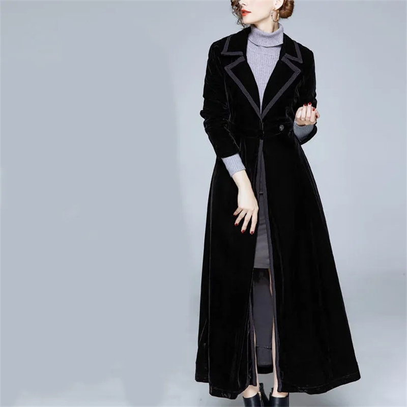 Golden Velvet Long Windbreaker - Trench Coat Formal incelemesi ve fiyatı