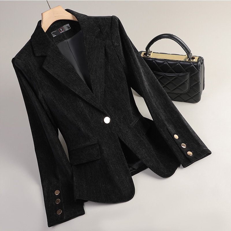 Yellow Gold Velvet Blazer Wome - Women Formal Wear Office incelemesi ve fiyatı
