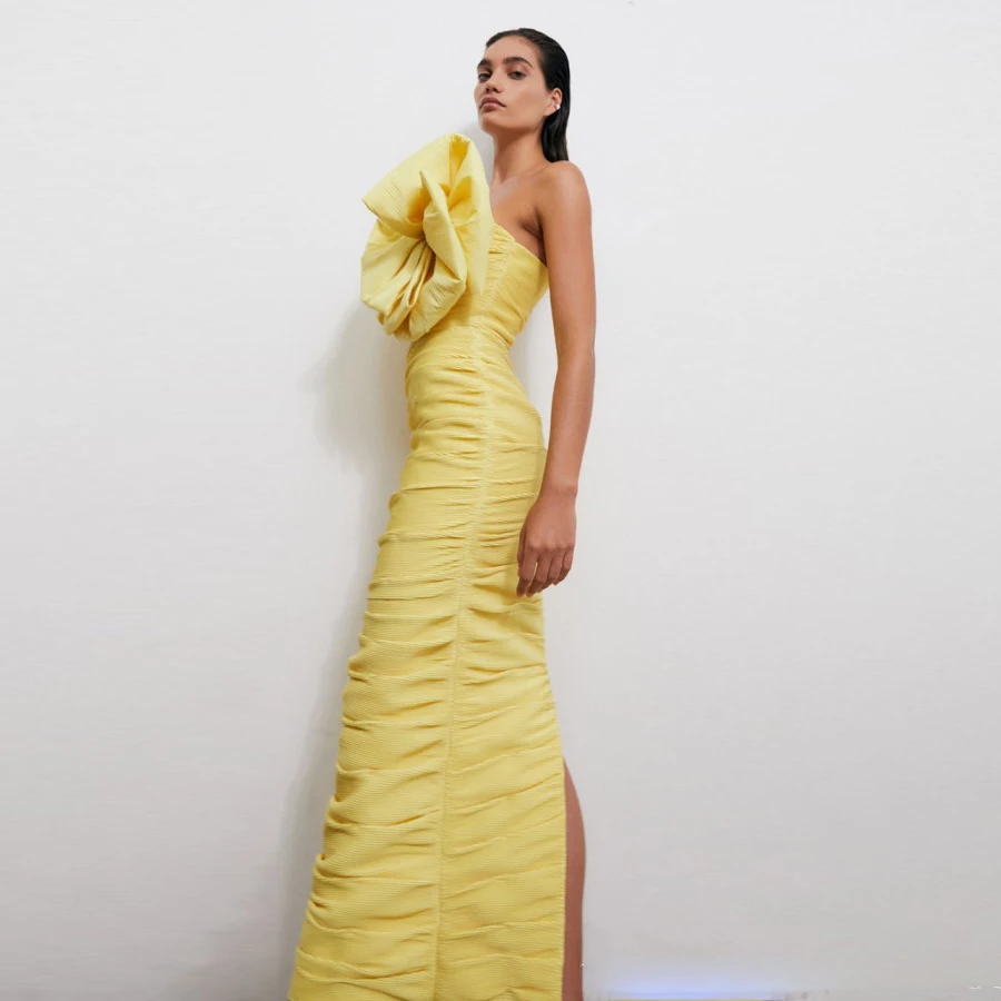 Yellow Arabic Evening Gown Ruc - Women Formal Wear H&M incelemesi ve fiyatı