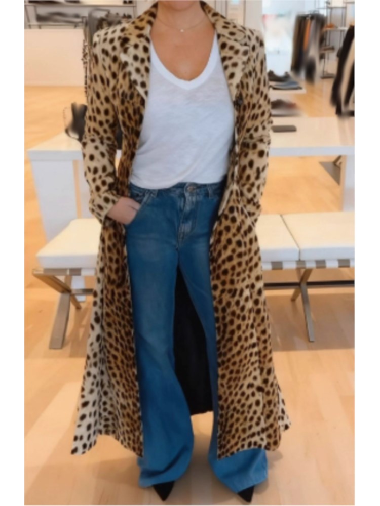 Fashion Leopard Trench For Wom - Trench Coat Formal incelemesi ve fiyatı