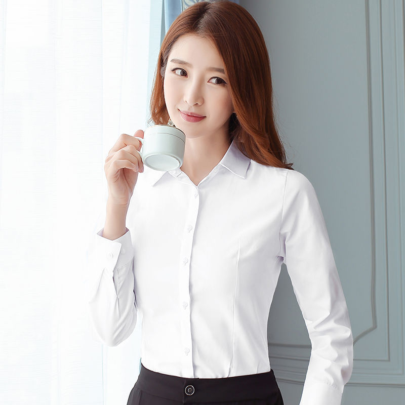 Korean Slim Black White Blouse - Women Formal Wear Office incelemesi ve fiyatı
