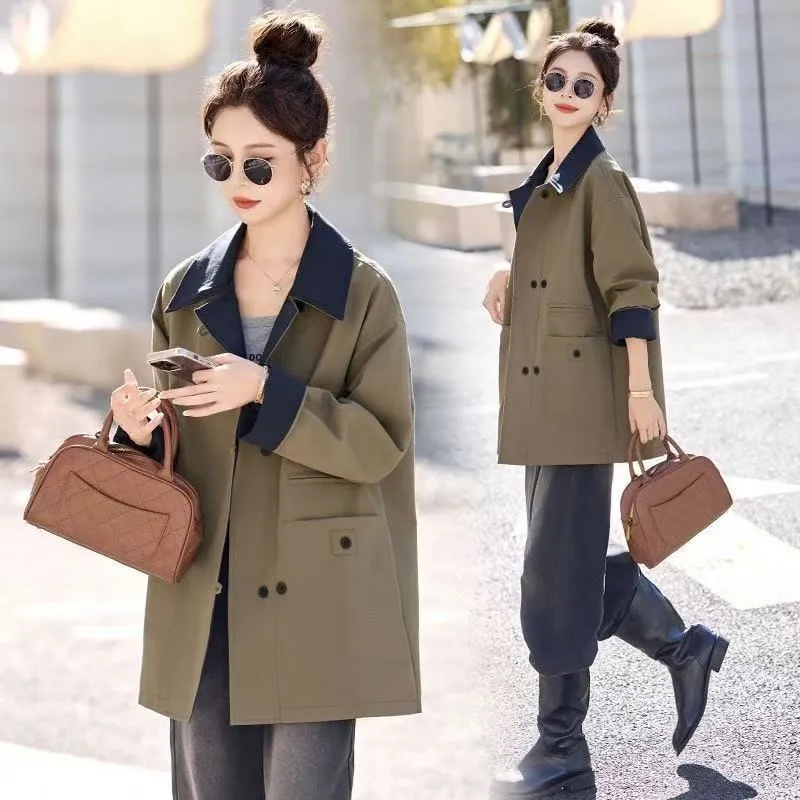 Women Mid-Long Windbreaker Jac - Trench Coat Formal incelemesi ve fiyatı