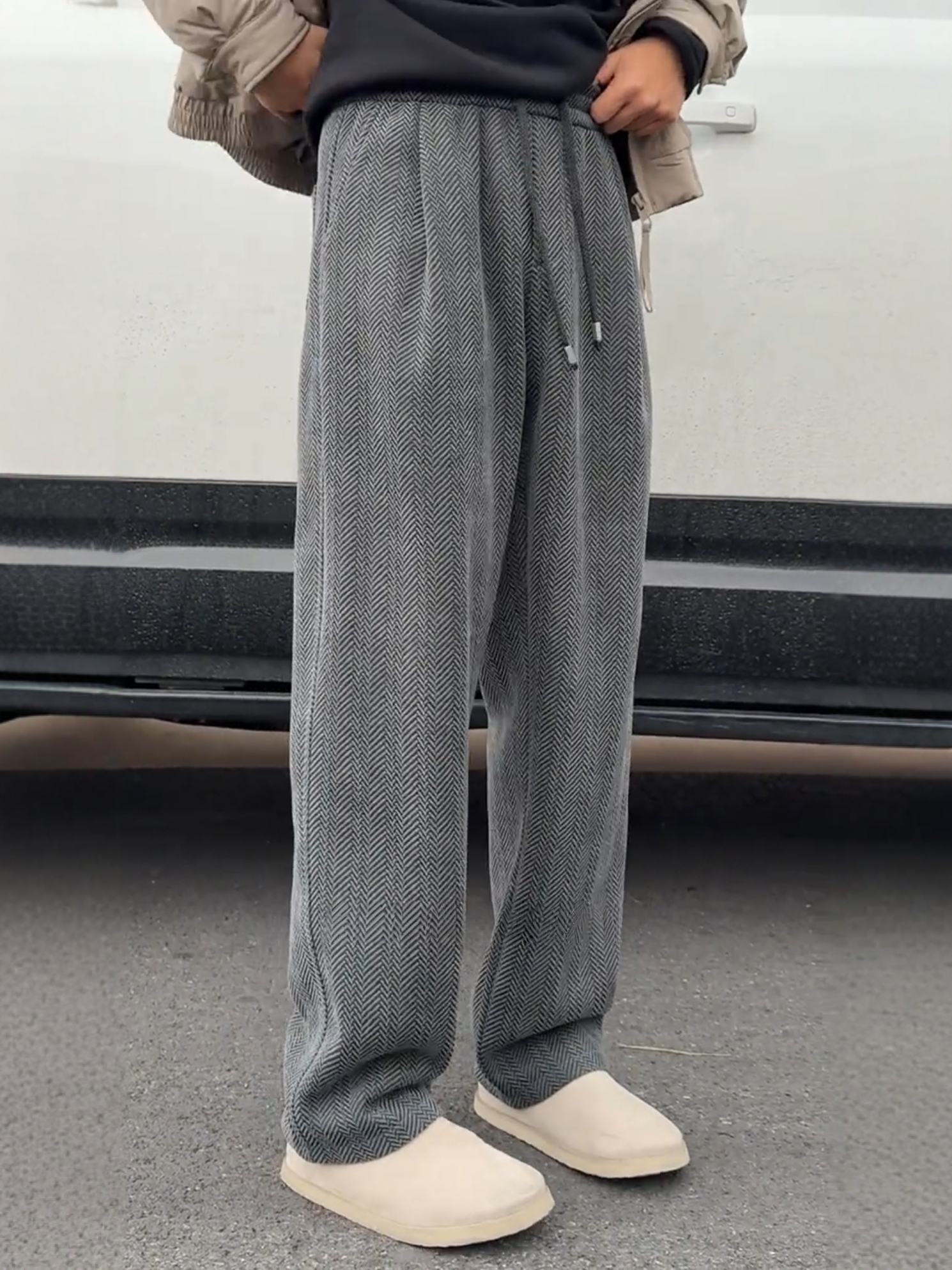 Men's Winter Thickened Fleece  - Tailored Trouser Wide incelemesi ve fiyatı