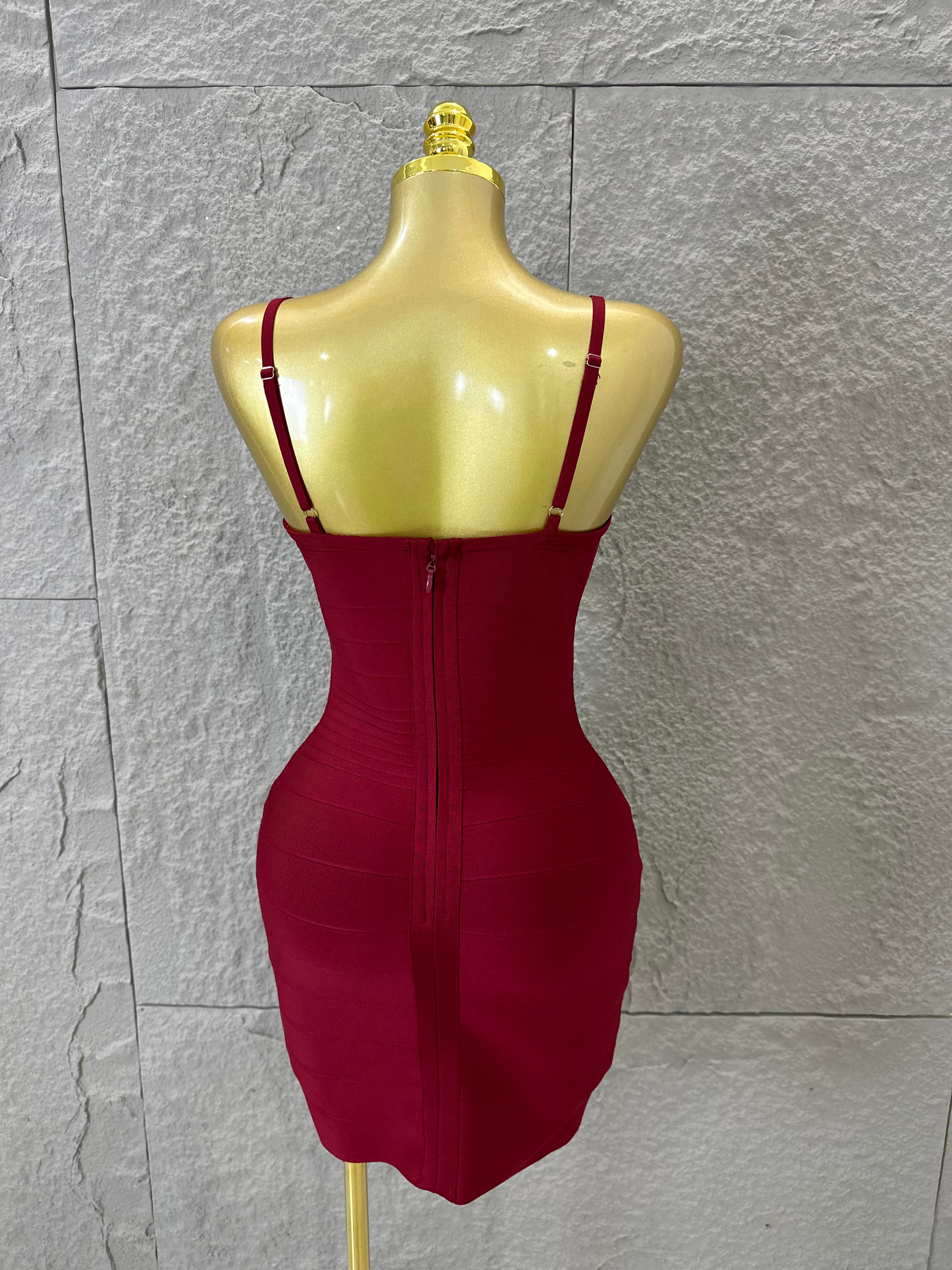 Chic Burgundy Bandage Mini Dre - Women Formal Wear H&M incelemesi ve fiyatı