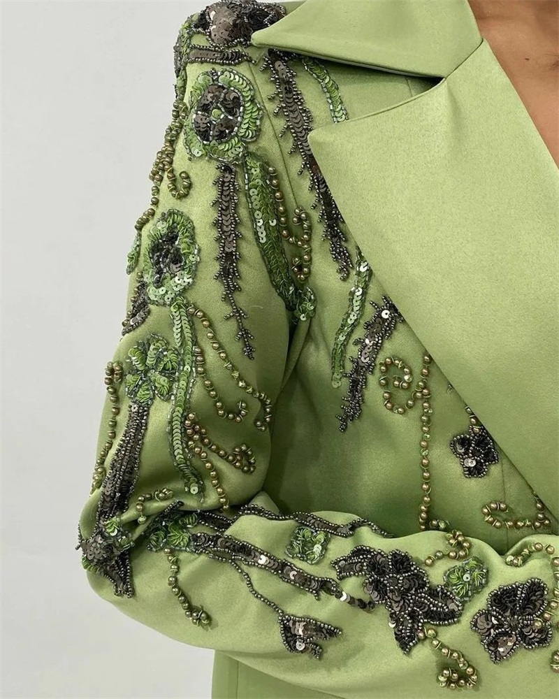 Designer Green Satin Women Sui - Women'S Green Formal Wear incelemesi ve fiyatı
