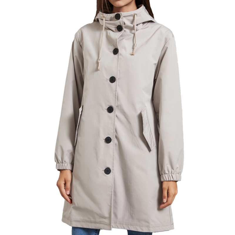 Hooded Women Windbreaker Long  - Trench Coat Formal incelemesi ve fiyatı