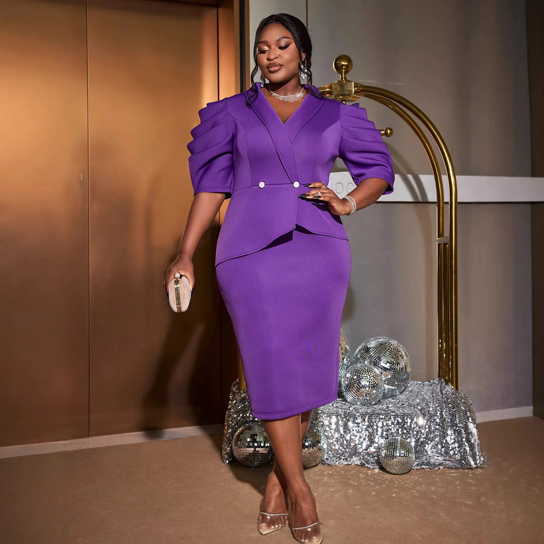 Africa Clothing Bodycon Purple - Women'S Formal Traditional Wear incelemesi ve fiyatı
